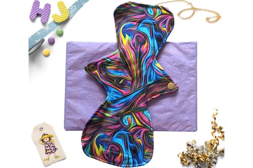 Buy  11 inch Cloth Pad Teal and Pink Swirls now using this page